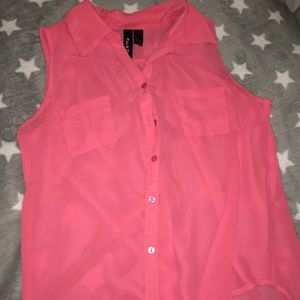 Pink button up